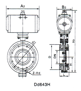 氣動(dòng)三片式法蘭蝶閥(圖1) 氣動(dòng)三片式法蘭蝶閥(圖1)