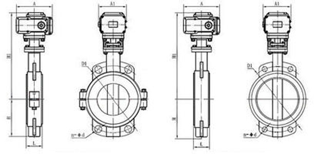 D971F防爆電動(dòng)襯氟中線蝶閥(圖1)