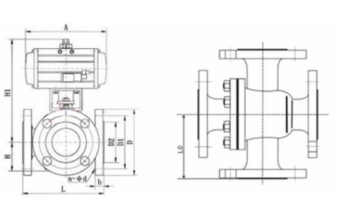 Q646F氣動四通球閥(圖1)