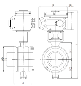 Q977F電動(dòng)V型對(duì)夾球閥(圖1) Q977F電動(dòng)V型對(duì)夾球閥(圖1)