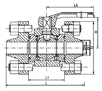 Q941N電動高壓法蘭球閥(圖1)
