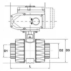 Q911S電動UPVC球閥(圖1) Q911S電動UPVC球閥(圖1)